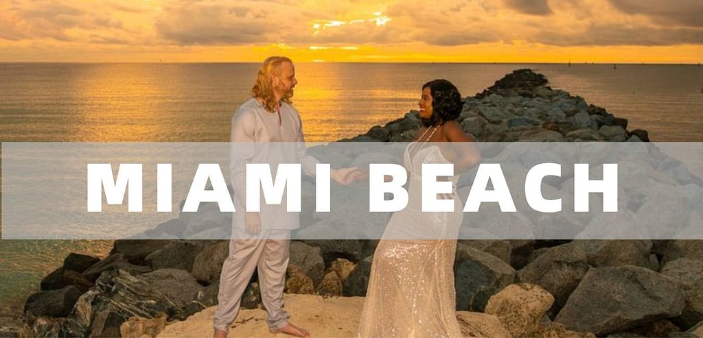 Couple enjoying a sunset beach photoshoot with a professional beach photographer