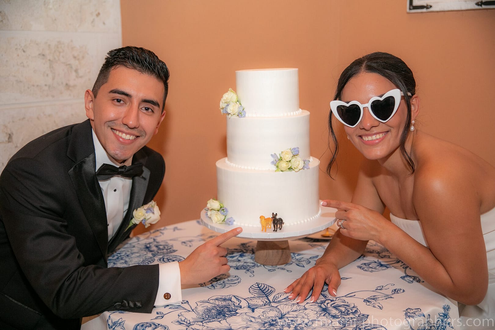 Bride and groom Roxana and Andres sharing a joyful moment during their Miami wedding, surrounded by soft natural light and elegant details.