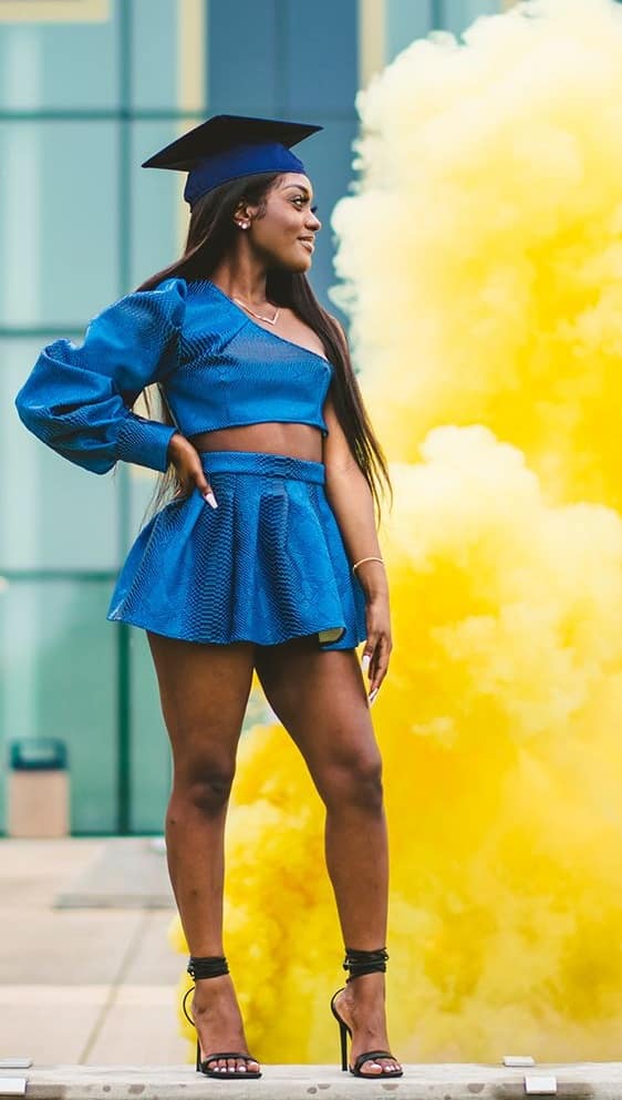 9 Creative Graduation Photoshoot Ideas 2024 For Memorable Day 8 Color smoked graduation day photography