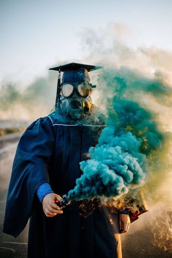 9 Creative Graduation Photoshoot Ideas 2024 For Memorable Day 7 Color smoked graduation day photoshoot