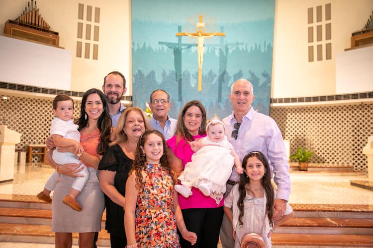 Baptism photography at St. Rose of Lima Church in Miami by professional photographer